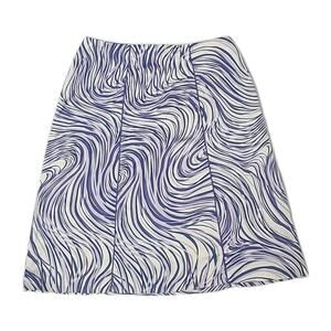 Studio G Skirt A Line Skirt Blue Swirl Cottage Chic W Side Zip Sz 10